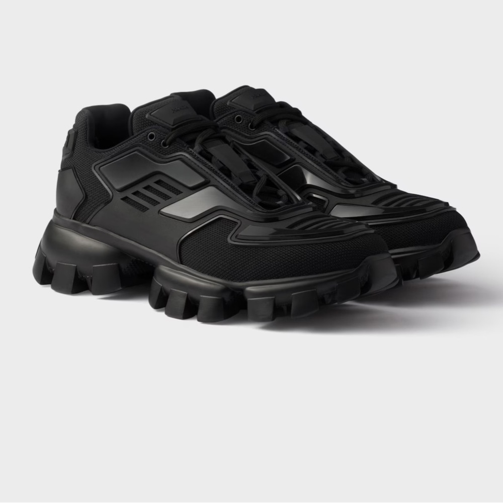 Prada Black Men's Chunky Trail-Style Sneakers - Picture 3 of 13